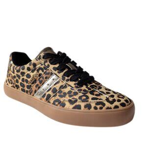 Guess Womens Leopard Print Lace-Up Low-Top Round Toe Sneakers Size 7 New w/o Box